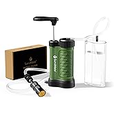 SurviMate Water Purifier Survival Pump,0.01 Micron 5-Stage Water Purifier System,Hand Pump Water Filter Portable Outdoor Emergency,Camping, Hiking, Backpacking