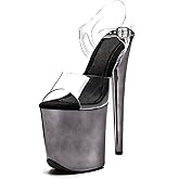 WUXIN H&P Women's 8 in Pole Dance High Heel Clear Platform Stiletto 6 7 in - Exotic Modern Dance Shoes for Pole Dancers, Exotic Dancers