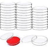 30 Pack 90 x 15mm Plastic Bioresearch Sterile Petri Dishes with Lids | Culture Dishes for School Science Projects,Seeding,Storage,Biological Themed Party