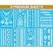 Tastto Lace Henna Temporary Tattoos, White, 8 Sheets