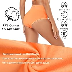Molasus Women's Soft Cotton Underwear Briefs High