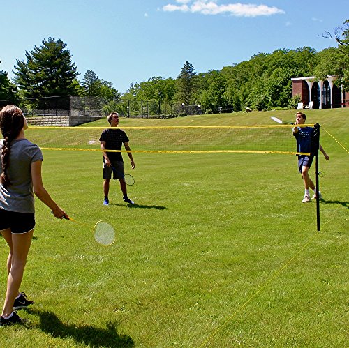 Driveway Games Portable Badminton Set 4 Rackets, 3 Birdies & Net Kit
