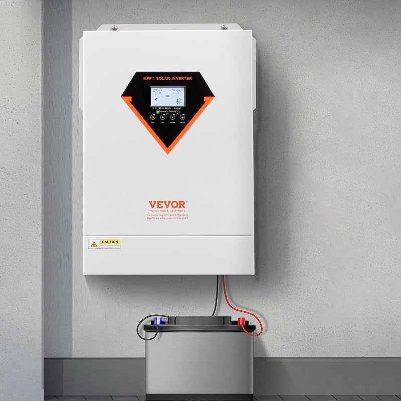 Onduleur Solaire Hybride 6000 W Chargeur à Onde Sinusoïdale Pure Tout-en-un, 48 V CC vers 220/230 V CA Monophasé, Contrôleur Solaire MPPT 120 A Intégré, pour Systèmes Photovoltaïques Hors Réseau