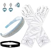 Yosbabe Princess Cinderella Dress up Accessories Cinderella Headband Choker Gloves Halloween Christmas Party Favors for Girls
