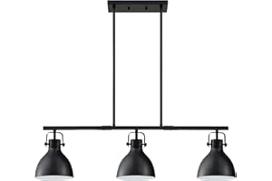 Dolaimi House 3 Light Industrial Farmhouse Indoor Hanging Kitchen Island Chandelier Light Fixtures with Painting Black Finish for Bar Dining Room Corridor Living Room Kitchen Island Over Sink