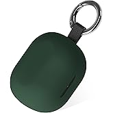 Geiomoo Silicone Case for JLab JBuds Mini True, Soft Flexible Scratch Resistant Cover with Carabiner (Emerald Green)