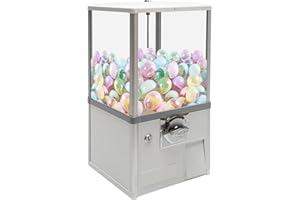 KAHYKLQI 25 Cent Coin Operated Vending Machines,Commercial Toy Capsule Gumball Machine,Candy Dispenser Prize Machine for Game Stores,Retail Stores,White