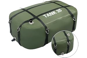 ITRAZ TPU Water Storage Bladder, 35 Gallon Portable RV Fresh Water Tank, Food Grade BPA Free Collapsible Flexible Container for Drinking, Camping, Irrigation & Emergency-Hurricane, Drought, Fire (3/4” GHT)