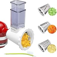 Updated Slicer Shredder Cheese Grater Attachment for All Kitchenaid Stand Mixer, Kitchen aid Cheese Grater Attachment with 3