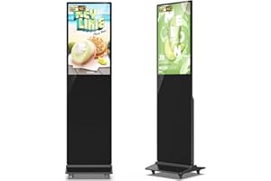 JASZDOT 32/43/55 Inch Digital Signage Display, LCD Screen Advertising Display Kiosk Interactive Totem Floor Standing Auto AD Player with USB/HDMI/WiFi Android OS (32'' Non-Touch)