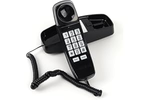 MCHEETA Landline Wall Phones for Home, Telephone Land Line Phones with Senior-Friendly Large Buttons, Wall Phone with Adjustable Loud Volume & Lighted Buttons, Durable Basic Design, Black