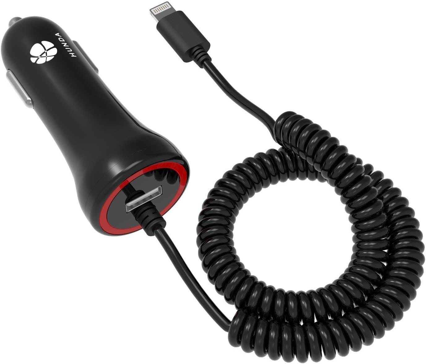 iPhone Car Charger, 24W/4.8A Rapid USB Car Charger Adapter Compatible iPhoneX,8/8Plus,7/7plus,6/6s,6/6s+,5s,5,SE,iPod,iPad Pro,Air,iPad