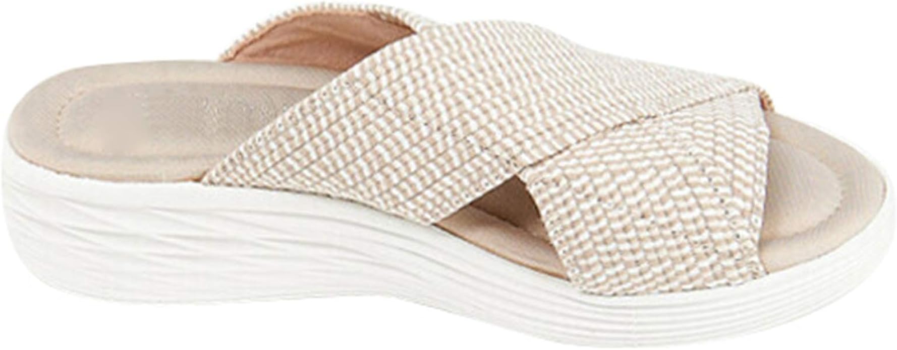 Stretch Cross Orthotic Slide Sandals Casual Beach Slip On Comfort and