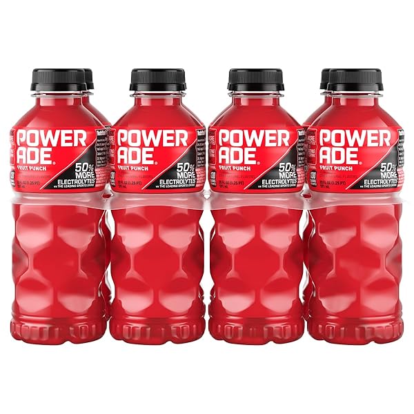 POWERADE FRUIT PUNCH, ELECTROLYTE ENHANCED SPORTS DRINK, 20 FL OZ BOTTLES, 8 PACK