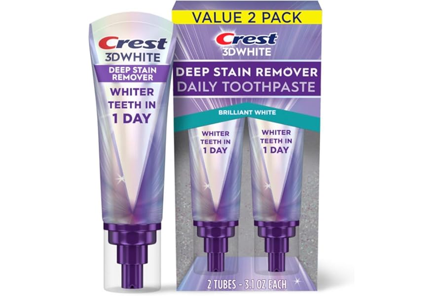 Crest 3DWhite Brilliance Deep Stain Remover Brilliant White Toothpaste – 3.1oz/2pk