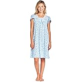 Casual Nights Nightgowns for Women, Short Sleeve Floral Night Gowns for Adult Women