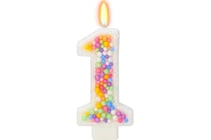 FAMGift Birthday Candles for Boys/Girls - Number 1 Candle, Colorful Macaron Candles, 1st Birthday Candle, Cake Decorations, Theme Party Supplies