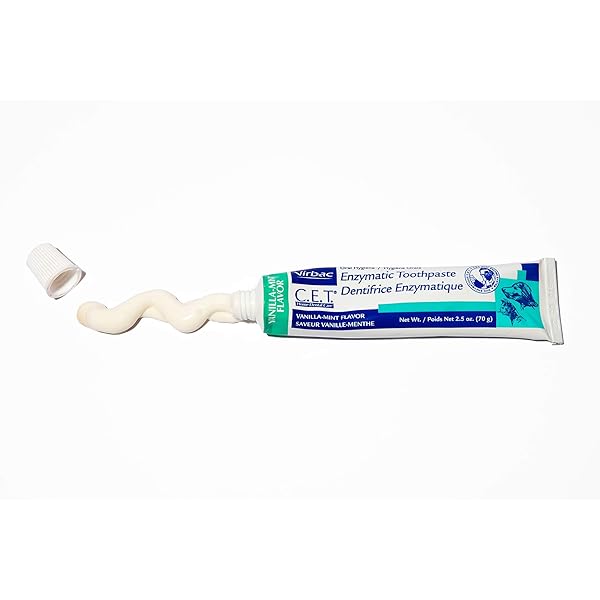 VIRBAC C.E.T.® ENZYMATIC TOOTHPASTE| TARTAR & PLAQUE CONTROL FOR FRESH BREATH | PET DENTAL CARE TOOTHPASTE |VANILLA MINT FLAVOR, 2.5 OZ