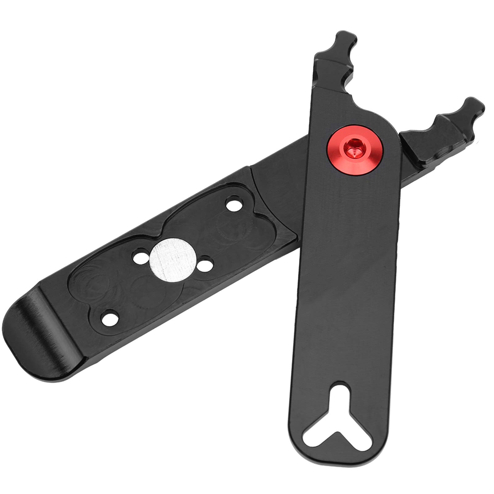 VBESTLIFE Bicycle Chain Pliers, 4 In 1 Aluminum Alloy Bike Master Link Plier Valve Tool Multifunction Tire Lever Tools (Black)