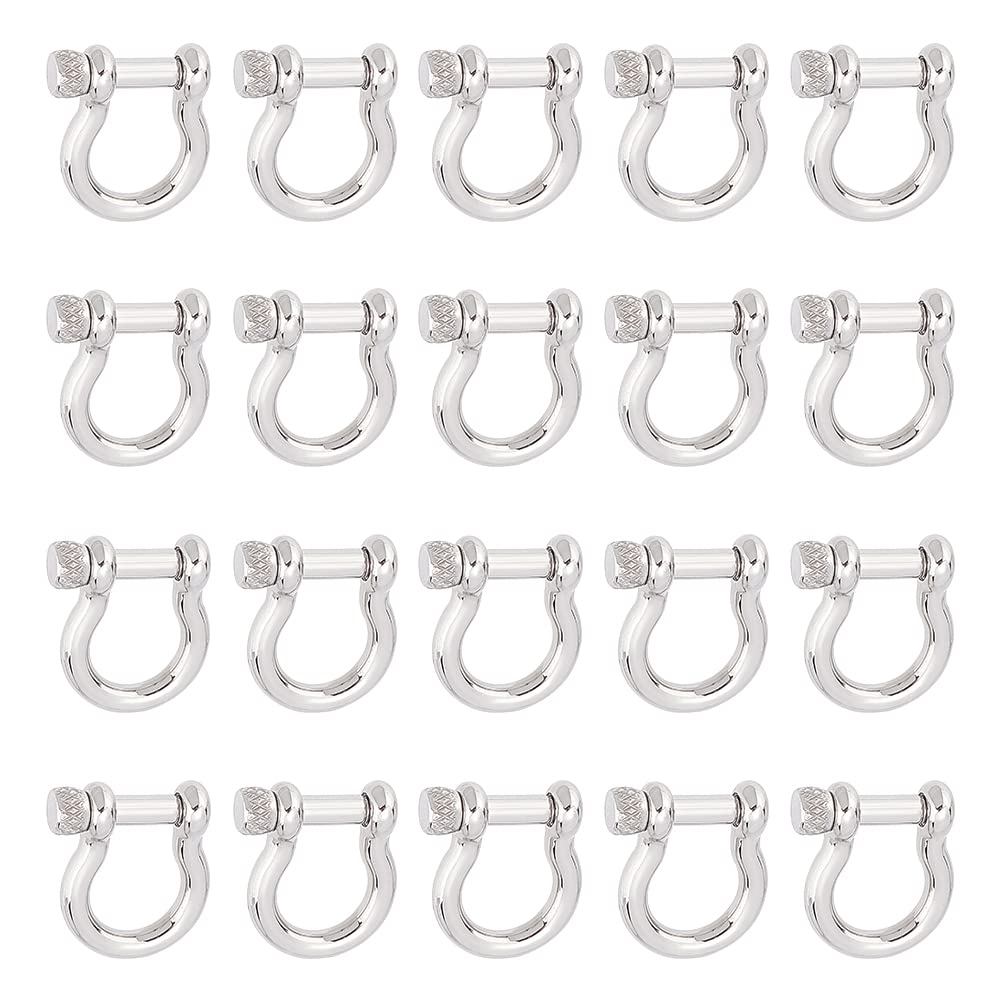 UNICRAFTALE 10pcs 304 Stainless Steel Shackles Clasps Platinum Fastener Hook Trigger Clasps Jewelry Findings for Jewelry Making Necklaces Bracelets 25x22x7mm