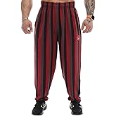 Men's Baggy Sweatpants with Pockets, Loose Fit Striped Oldschool Trackpants