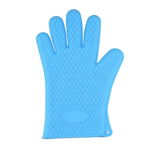 Coohole New Kitchen Heat Resistant Silicone Glove Oven Pot Holder Baking BBQ Cooking Mitt (Sky Blue)