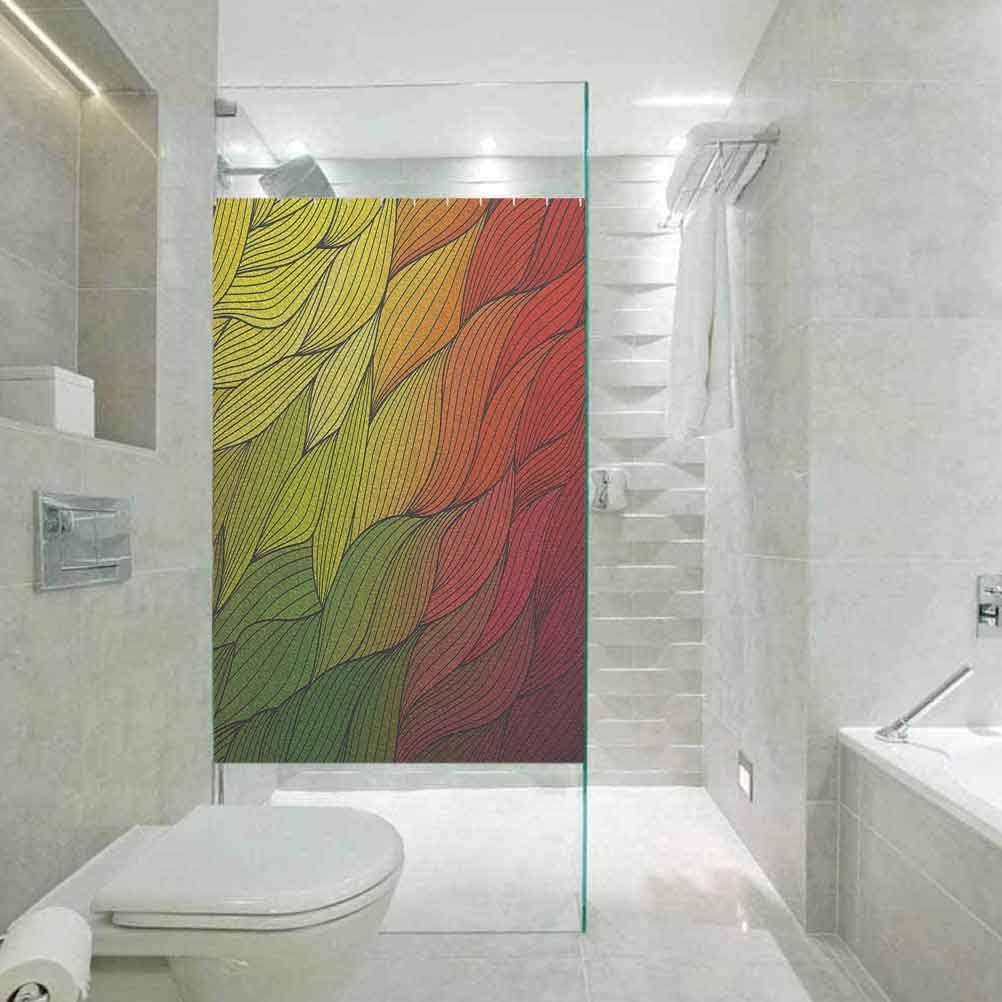 Lámina autoadhesiva para ventana de vidrio, diseño abstracto colorido