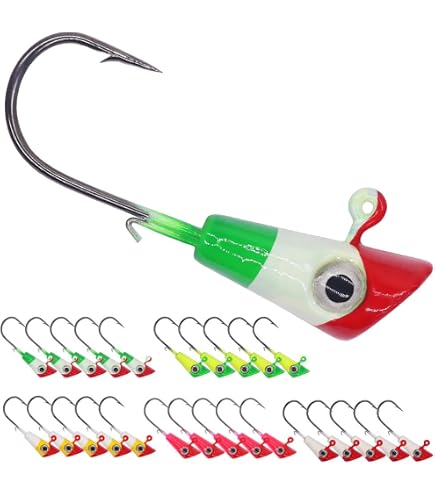 Shad Dart Jigheads 1/16 oz Fishing Hooks Lure Bait Tackles (Chartreuse/Eye) 50 Pieces NEW Painted : Sports & Outdoors