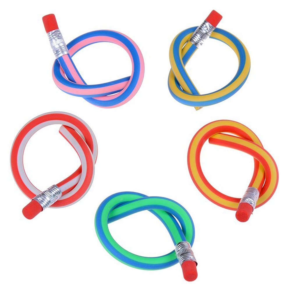 Flexible Pencils Pack of 40 Soft Pencil with Eraser for Kids Magic Colorful Bendy Pencil