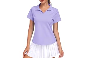 JoyGirl Women's Golf Polo Shirts UPF 50+ V-Neck Short Sleeve Tennis Shirt Quick Dry Moisture Wicking Casual Workout Tops