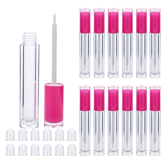 Lip Gloss Brush Wand Tubes Empty, 12 Pack 5ml Lip Gloss