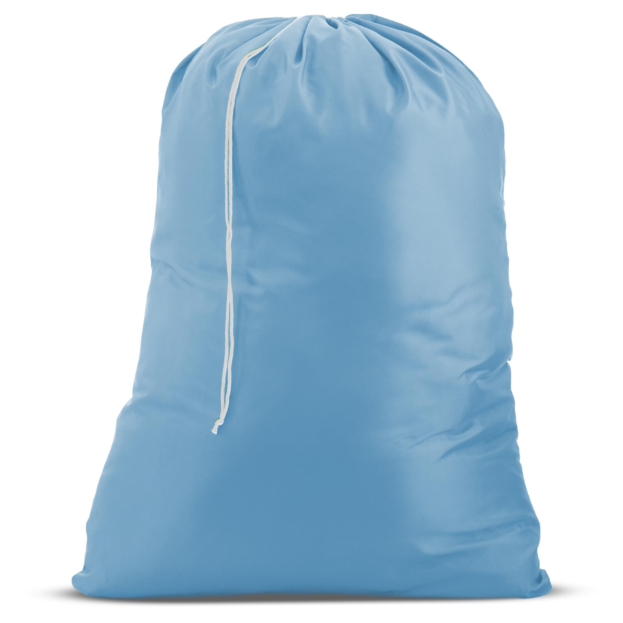 Photo 1 of Nylon XL Laundry Bag - Locking Drawstring Closure, Machine Washable, These Large Bags Will Fit a Laundry Basket and Strong Enough to Carry up to Two Loads of Clothes (Light Blue | 22" x 32")