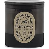 Paddywax Vista Scented Candle with Lid in Reusable Tonal Glass Jar, Clean-Burn 2-Wick Soy Candle with Approx. 84 Hour Burn Time, Decorative Gift Candles for Home, Black Fig & Olive, 12 oz