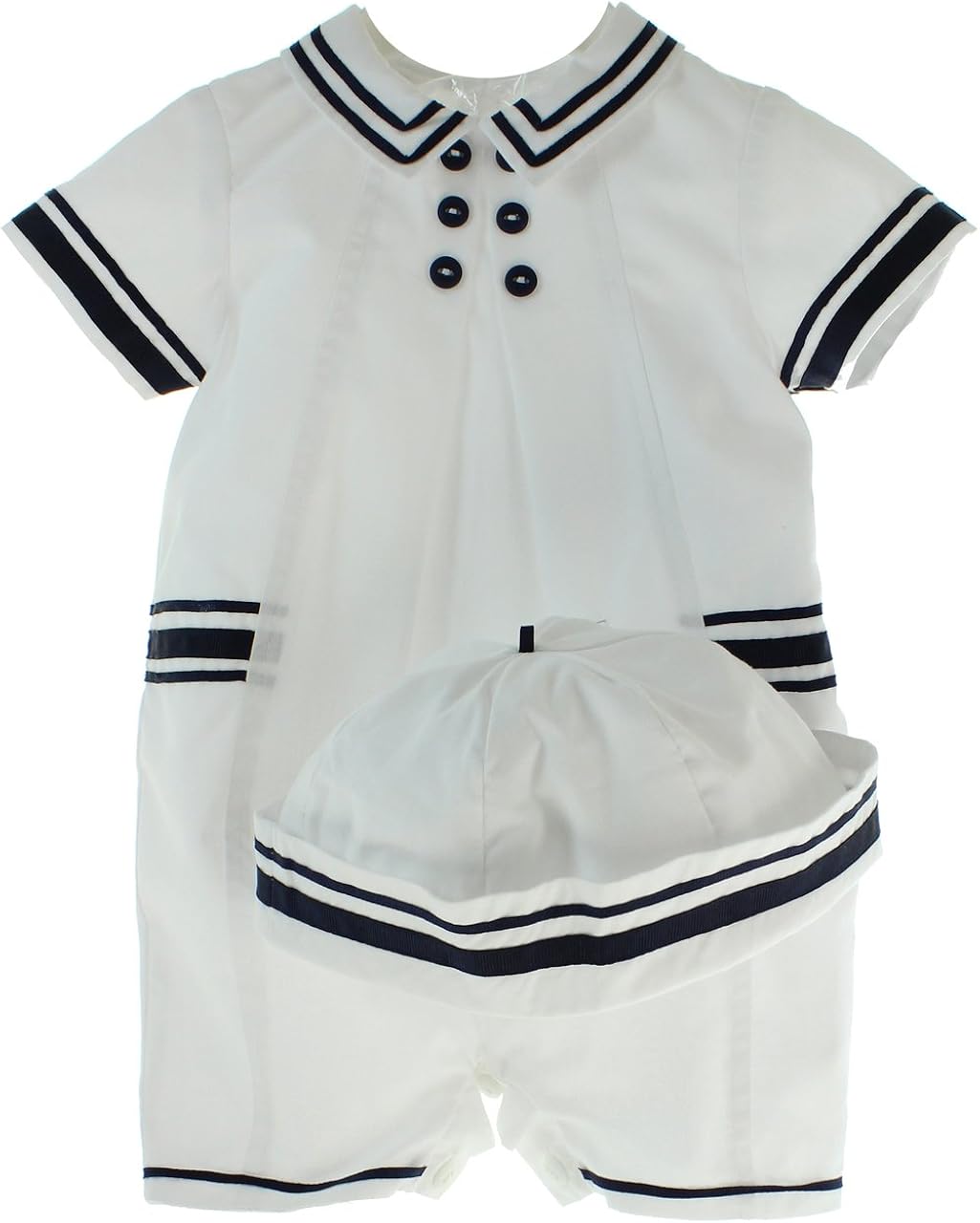 Baby Boys Sailor Outfit Navy White Nautical Baby Romper