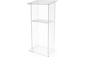 FixtureDisplays® Clear Acrylic Lucite Podium Pulpit Lectern 45" Tall 1803-2