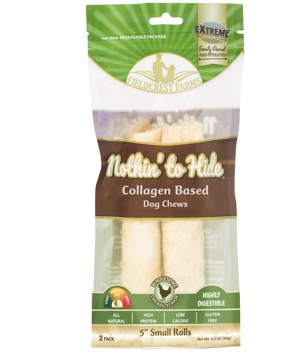Nothing to hide Collegan Dog Chews (2", Chicken)