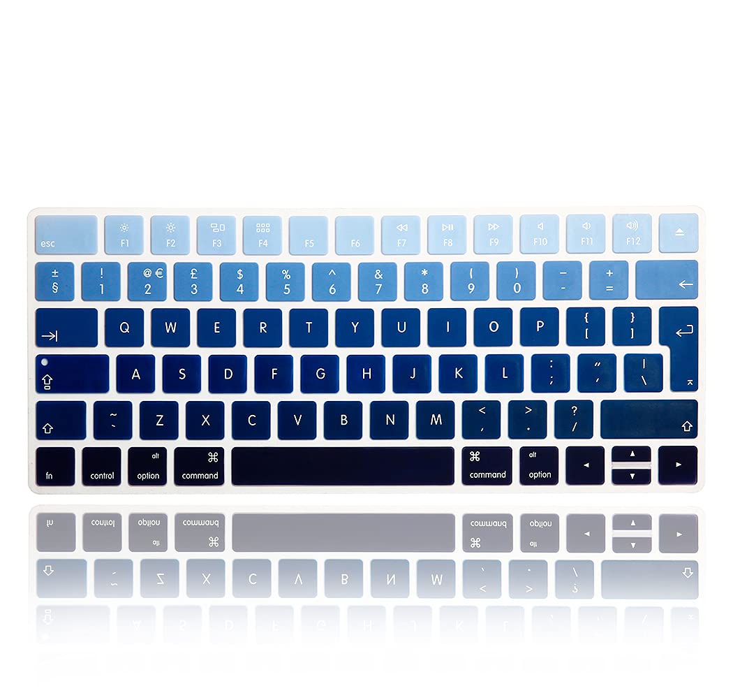 XHLWZR EU/UK English Language Silicone Keyboard Cover Skin for iMac Magic Keyboard and Magic Keyboard 2(U.S Version, Model: MLA22L/A-A1644),Gradient Blue