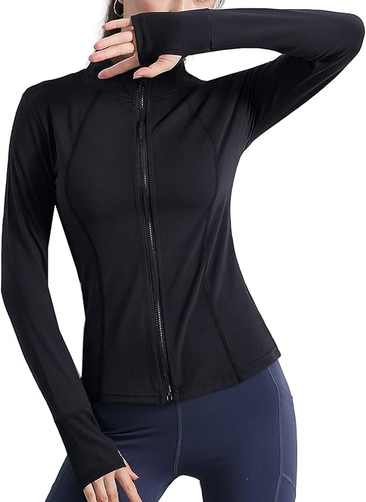 Flygo Women's Full Zip Lightweight Workout Running Yoga