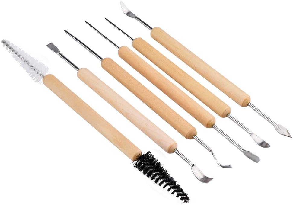 eBoot 11 Pcs Wooden Handle Clay Pottery Sculpting Tools