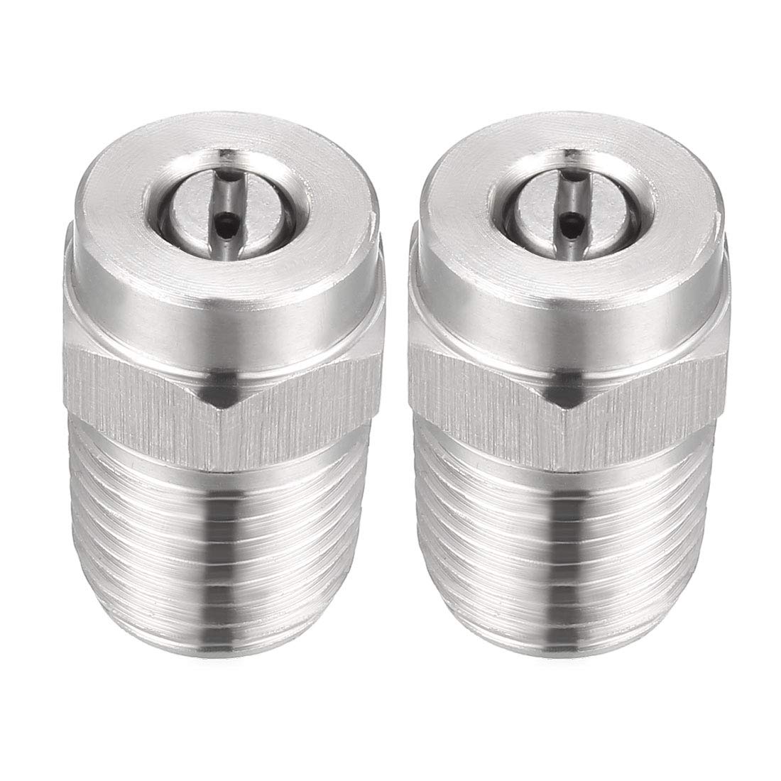 sourcing map Pressure Washer Nozzle, 1/4NPT Thread Spray Tip, 2 Pcs (25 Degree, 1.2mm Orifice Diameter)