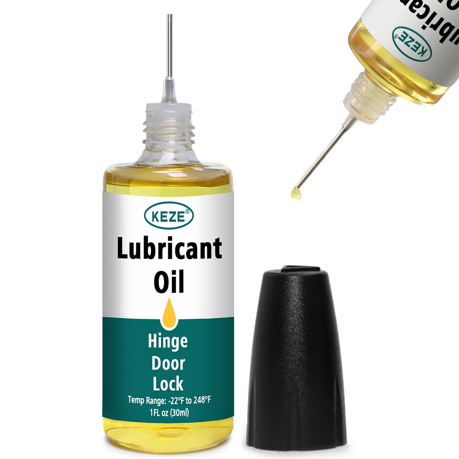 Photo 1 of Keze Door Hinge Lubricant Door Squeaky Fix Lubricating Oil for Noise Synthetic Knife Oil Lube for Lock Hinge Hair Trimmers Knife Pivot Machine Tools Watch Keyhole with Needle Oiler 1 oz, 1 Pcs