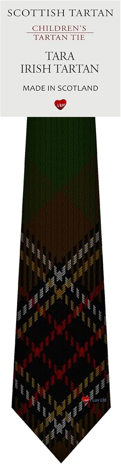 Boys All Wool Tie Woven And Made in Scotland in Tara Irish Tartan: Clothing