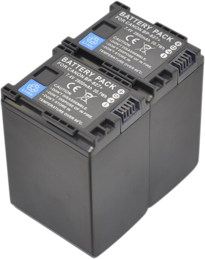 2x BP-827 Battery+Charger AC Dual for BP827 BP-807 BP-809 BP-819 BP-819D BP-827 BP-827D HG21 XA10 HF10 HF100 HF11 HG20 HG21 iVIS G10 S10 S11 HF10 HF100 HF11 HF20 HF21 LEGRIA HF G10 M300 M306 M31 M32 - Image 3