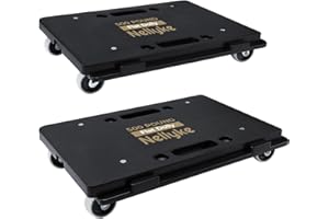 Nellyke Furniture Dolly, 2 Pack Small Flat Moving Dolly, Furniture Movers with 4 Wheels, 500Lbs Capacity, Connectable and Portable Dollies for Heavy Appliance, Black