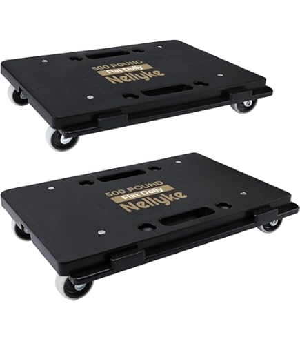 Chariot De Déménagement MaxWorks - Capacité 200 Lb - 4 Roues Solides - Noir
