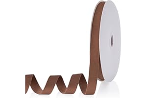 AONLSKH Velvet Ribbon Brown 5/8 inch, Continuous 20 Yards Double Faced Velvet Ribbon Great for Christmas Tree Ornaments,Gift Wrapping,Bow Making,Wreath Decoration,Wedding,Party,Handmade Crafts