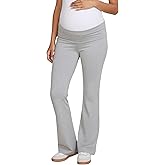 Motherhood Maternity Womens Full Length Roll Over Waist Lightweight Lounge Flare Pregnancy Yoga Pants