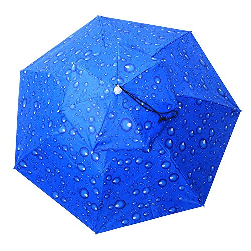 Jocestyle 2 Layer Hand Free Hat Waterproof Elastic Fishing Gardening Folding Umbrella Hat Headwear - Thumbnail 3