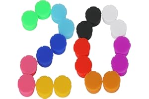 20PCS Peptide Caps for 5ml Glass Vials(10 Colors), 5ml 10ml 30ml Vials Protective Vial Caps, Reusable Silicone Covers Fit Pep