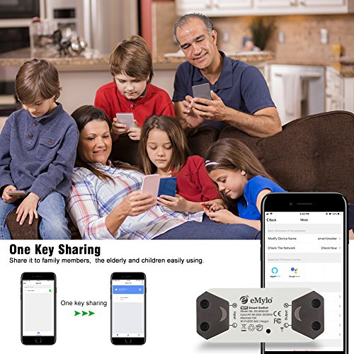 eMylo Smart WiFi Light Switch Wireless Relay Switch Module Remote Control Home Automation Timers Compatible with Alexa Echo Google Home Iphone Android App 2 packs - Thumbnail 5